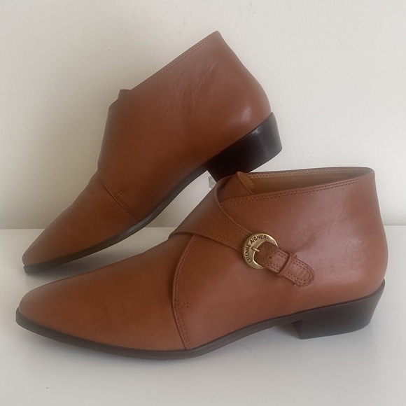 Etienne Aigner Vintage Women’s Monk Strap Leather Ankle Boots Size 8.5 Brown - Picture 2 of 16